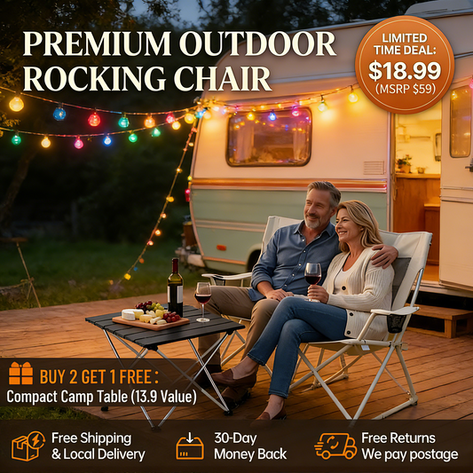 WarmChair™ Premium Foldable Outdoor Rocking Chair - Lightweight & Sturdy for Camping & Patio